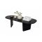 Tavolino da Salotto Nero Forma Ovale Materiale Piano in Legno Nobilitato 130x65x40h cm, Colore Ripiano Nero - Dozza