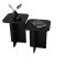 Tavolino da Salotto Nero Forma Quadrato Materiale Piano in Legno Nobilitato 40x40x50h cm, Colore Ripiano Nero - Meduno