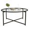 Tavolino da Salotto Nero Forma Rettangolare Materiale Piano in Vetro 83x82x40h cm, Colore Ripiano Trasparente - Ecaterina
