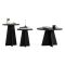 Tavolino da Salotto Nero Forma Rotonda Materiale Piano in Legno Nobilitato 60x60x40h cm, Colore Ripiano Nero - Cargeghe