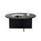 Tavolino da Salotto Nero Forma Rotondo Materiale Piano in Legno Nobilitato 90x90x40h cm, Colore Ripiano Nero - Simbario