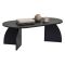 Tavolino da Salotto Nero Frassinato Forma Ovale Materiale Piano in Legno Nobilitato 120x60x40h cm, Colore Ripiano Nero - Nohaza