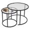 Tavolino da Salotto Nero Modulabile Forma Rotondo 60x60x43h cm, Materiale Piano in Vetro - Simaxis