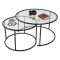 Tavolino da Salotto Nero Modulabile Forma Rotondo 80x80x43h cm, Materiale Piano in Vetro - Telti