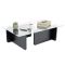 Tavolino da Salotto Nero Portariviste Forma Rettangolare 105x65x30h cm, Materiale Piano in Vetro - Kallias