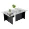 Tavolino da Salotto Nero Portariviste Forma Rettangolare 105x65x40h cm, Materiale Piano in Vetro - Azriel