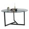 Tavolino da Salotto Nero Portariviste Forma Rotonda 75x75x42h cm, Materiale Piano in Vetro - Esperia