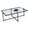 Tavolino da Salotto Nero Resistente All'appannamento Forma Rettangolare 94x64x35h cm, Materiale Piano in Vetro - Anna