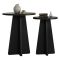 Tavolino da Salotto Nero set 2 Pezzi Forma Rotondo 40x40x50h cm, Materiale Piano in Legno Nobilitato - Dorina