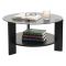 Tavolino da Salotto Nero Trasparente Fume Forma Rotondo Colore Ripiano Trasparente 75x75x40h cm, Materiale Struttura in Vetro - Canevino