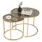 Tavolino da Salotto oro Bronzo set di 2 Tavolini Forma Rotondo 60x60x43h cm, Materiale Struttura in Vetro - Xaden
