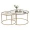 Tavolino da Salotto oro Cassetti set di 2 Tavolini 80x80x43h cm, Vani - Aedion