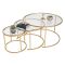 Tavolino da Salotto oro Cassetti set di 3 Tavolini Peso Massimo Supportato 10 kg 80x80x43h cm, Vani - Rowan