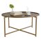 Tavolino da Salotto oro Effetto Fume Forma Rotonda 83x83x40h cm, Sfumatura Colore Ripiano Fume - Ecaterina