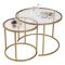 Tavolino da Salotto oro Modulabile Forma Rotondo 60x60x43h cm, Materiale Piano in Vetro - Simaxis