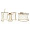 Tavolino da Salotto oro oro set di 4 Tavolini Forma Circolare 70x70x55h cm, Sfumatura Colore Ripiano Panna - Cabiaglio