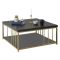 Tavolino da salotto quadrato antracite e oro 90x90x40h cm - Raiden