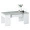 Tavolino da salotto rettangolare bianco e cemento 100x45x50h cm - Almas
