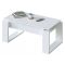 Tavolino salotto rettangolare bianco 105x45x55h cm con piano elevabile - Aspra