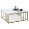 Tavolino salotto rettangolare bianco e oro 90x39x40h cm - Raiden