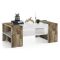 Tavolino salotto rettangolare bianco lucido e acero 110x60x40h cm - Ashar