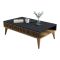 Tavolino salotto rettangolare noce e antracite 105x60x34h cm - Atrani