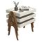 Tavolino salotto rettangolare noce e crema 53x40x64h cm - Strembo
