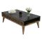 Tavolino salotto rettangolare noce e nero 105x60x34h cm - Canazei