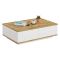 Tavolino salotto rettangolare quercia e bianco 90x60x28h cm - Babila