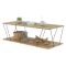 Tavolino salotto rettangolare quercia e nero 120x50x30h cm - Sarika