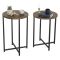 Tavolino salotto rotondo noce 70x35x55h cm - Gwenllian