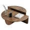 Tavolino soggiorno irregolare noce scuro 90x90x35h cm - Azim