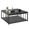 Tavolino soggiorno quadrato antracite e nero 90x90x40h cm - Raiden