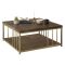 Tavolino soggiorno quadrato noce e oro 90x90x40h cm - Raiden