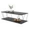 Tavolino soggiorno rettangolare antracite e nero 120x50x30h cm - Sarika