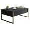 Tavolino soggiorno rettangolare antracite e oro 90x60x40h cm - Lavinia