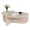 Tavolino soggiorno rettangolare beige e marmo 90x60x35h cm - Feyre