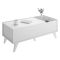 Tavolino soggiorno rettangolare bianco 99x60x41h cm piano elevabile - Alexius