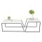 Tavolino soggiorno rettangolare bianco e nero 88x50x38h cm - Tavo