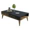 Tavolino soggiorno rettangolare noce e antracite 105x34x60h cm - Mansuk