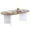 Tavolino soggiorno rettangolare noce e bianco 119x60x40h cm - Elain