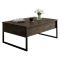 Tavolino soggiorno rettangolare noce e nero 90x60x40h cm - Lavinia