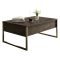 Tavolino soggiorno rettangolare noce e oro 90x60x40h cm - Lavinia