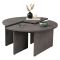 Tavolino soggiorno rotondo grigio 90x90x41h cm - Tairn