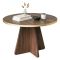 Tavolino soggiorno rotondo oro e noce 60x60x40h cm - Armanda