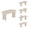 Tavolo Allungabile Beige Marmo 6 Posti Allungabile 160x90x75h cm, Meccanismo Estensione Allunga Centrale - Noba
