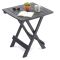 Tavolo da Esterno Nero Antracite 2 Posti Lunghezza Massima 44 cm 44x44x50h cm, Finitura Effetto Liscio Made in Italy - Elpino