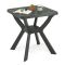 Tavolo da Esterno Nero Antracite 4 Posti Lunghezza Massima 70 cm 70x70x72h cm, Finitura Effetto Quadrettato Made in Italy - Straven