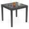 Tavolo da Esterno Nero Antracite 4 Posti Lunghezza Massima 78 cm 78x78x73h cm, Finitura Effetto Rattan Made in Italy - Frostproof