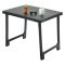 Tavolo da Esterno Nero Antracite 6 Posti Lunghezza Massima 81 cm 81x56x63h cm, Finitura Effetto Rigato Made in Italy - Beechwood